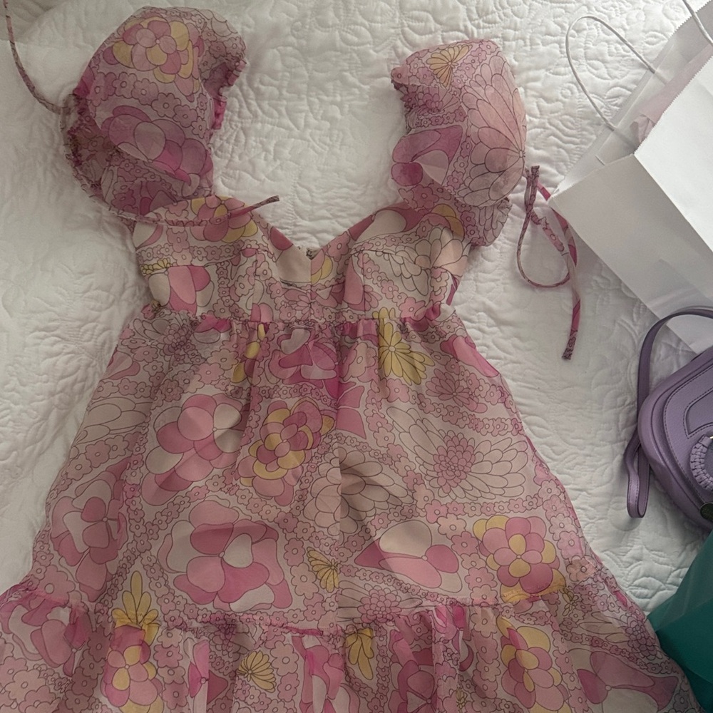 Amanda Uprichard Pink Floral Dress